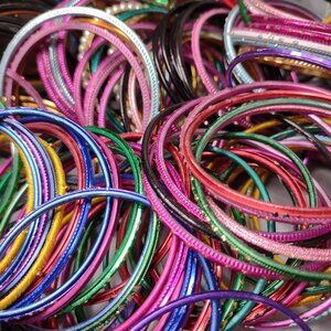 Large Lot Of Small Colorful Child Size Bangles CHB1